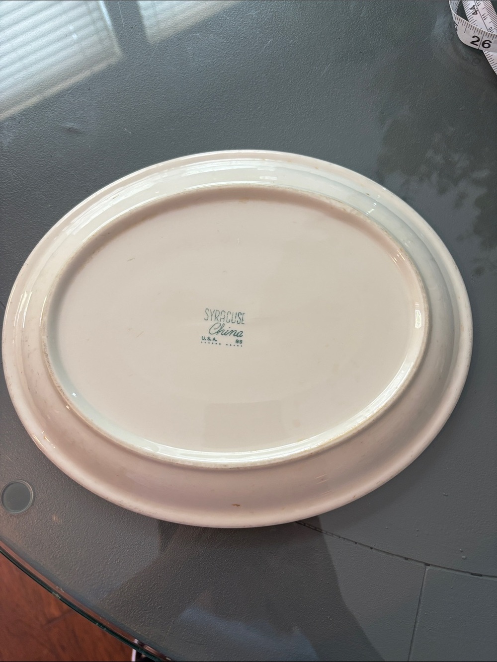 Syracuse China USA 89 Green Floral Ceramic Serving platter - Classic Home Dining - Picture 3 of 5